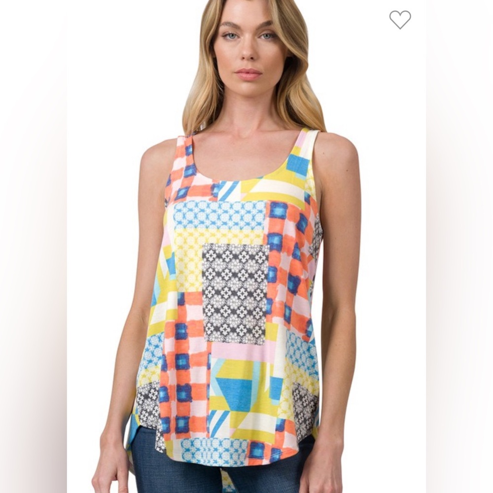 Patchwork Print Tank Top